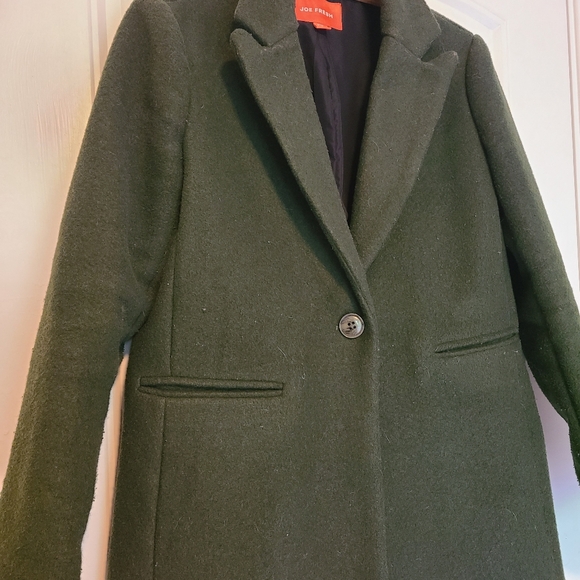 Forest Green Mid Season Top Coat - Picture 2 of 7